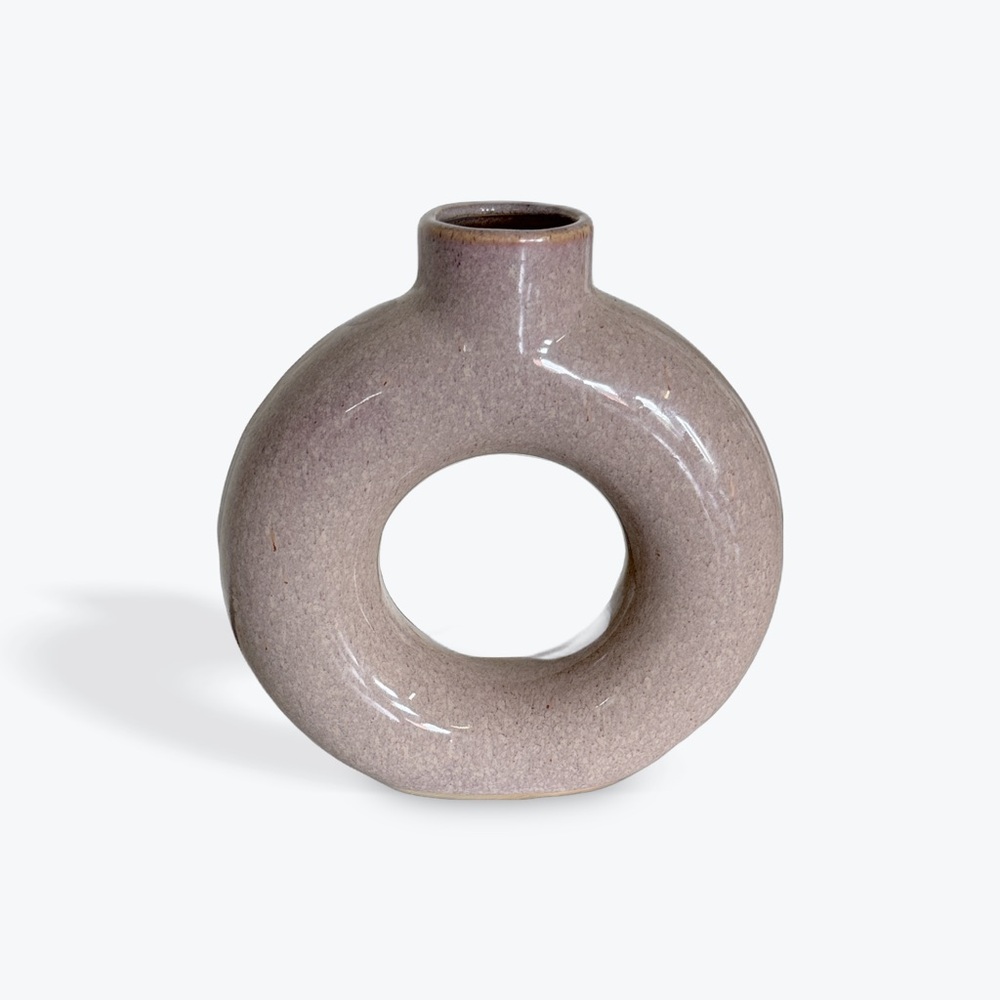 Dusty rose donut vase